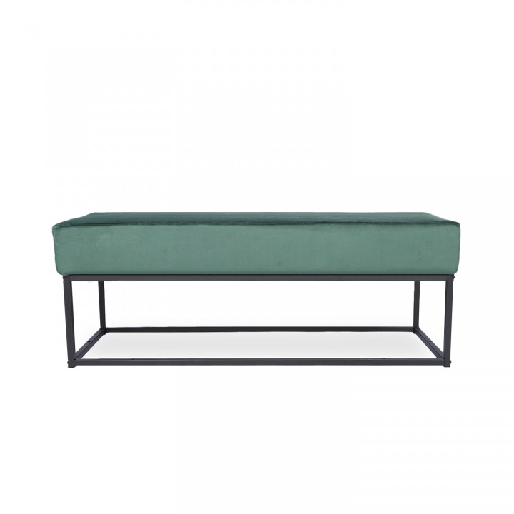 Banquette Clarisse velours vert pieds noirs