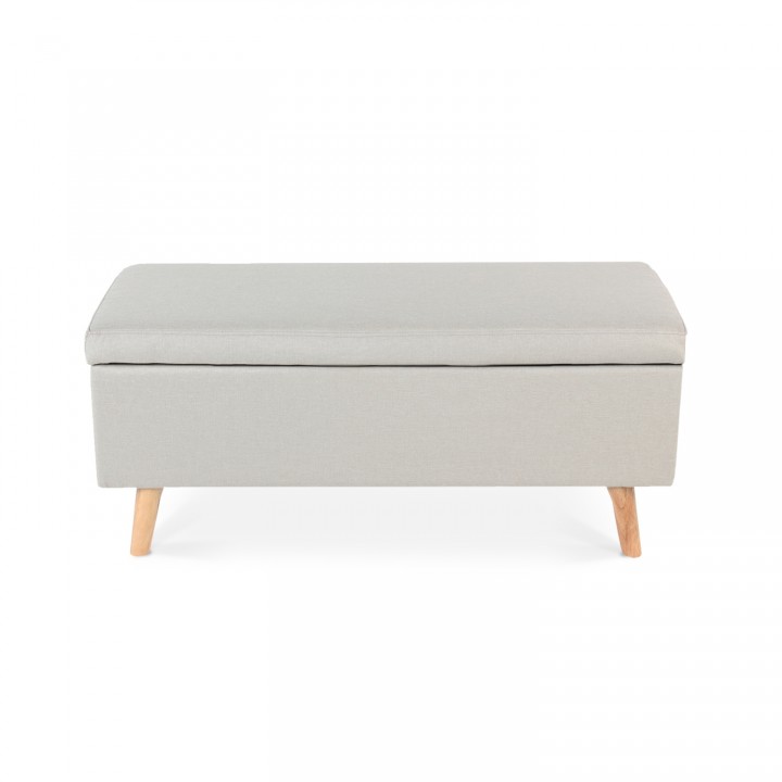 Banquette coffre de style scandinave Eline tissu beige