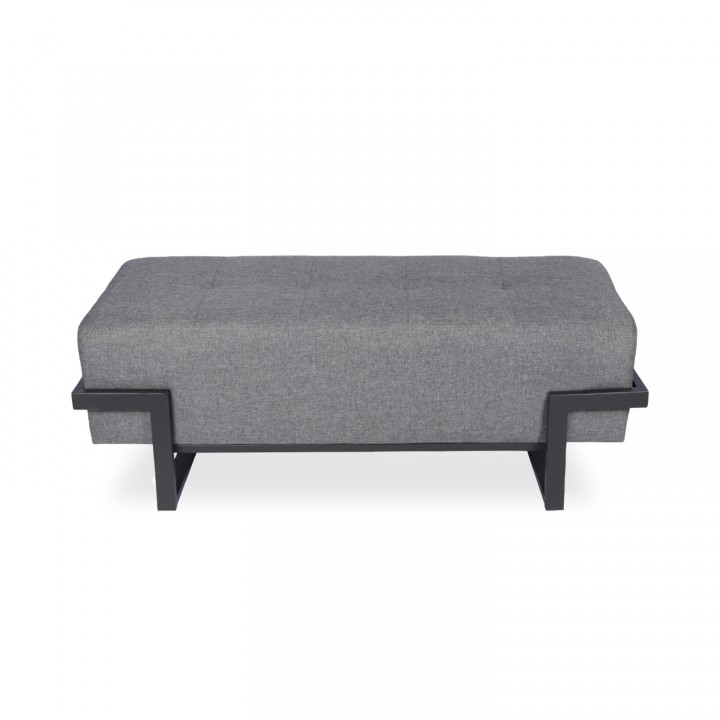 Banquette Selena tissu gris foncé pieds noir