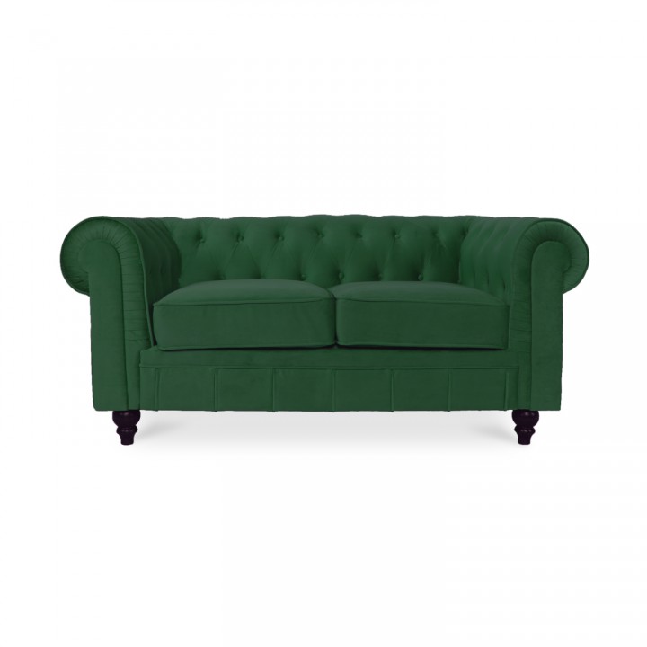 Canapé Chesterfield Velours 2 Places Altesse Vert