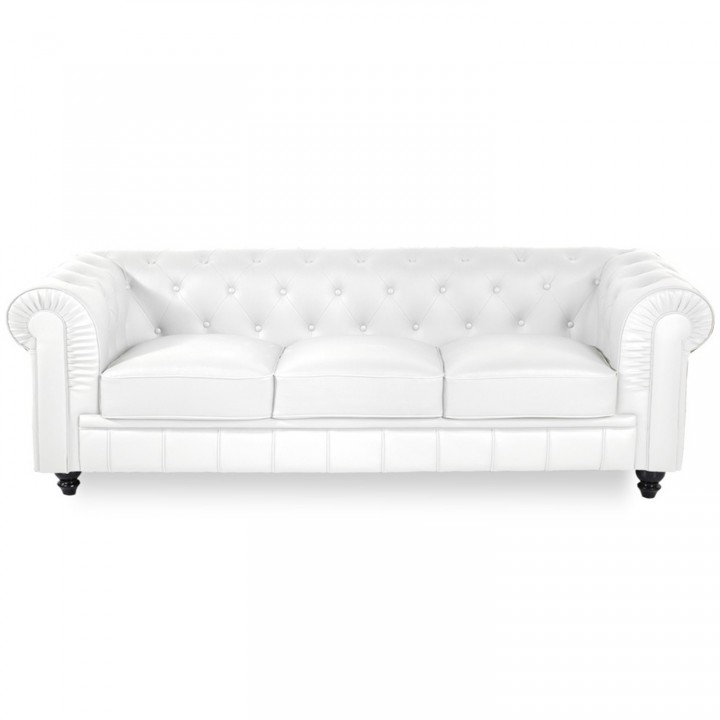 Canapé Chesterfield 3 Places Regency Blanc