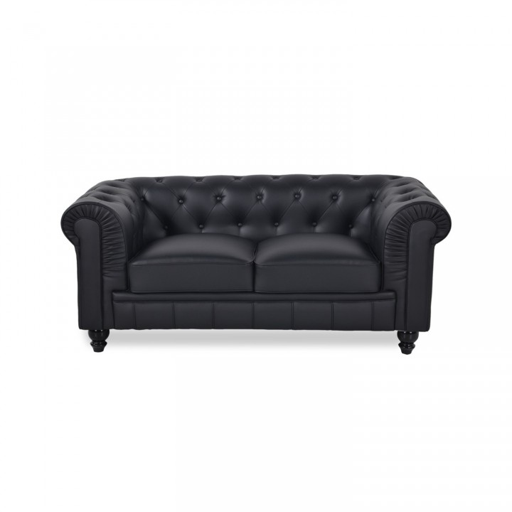 Canapé Chesterfield 2 Places Regency Noir