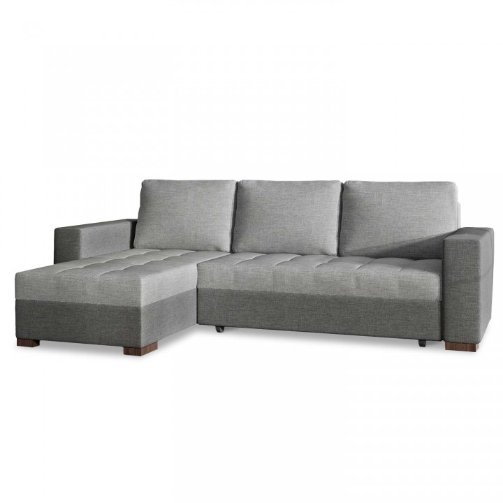 Canapé d'angle convertible réversible Alvaro Tissu gris