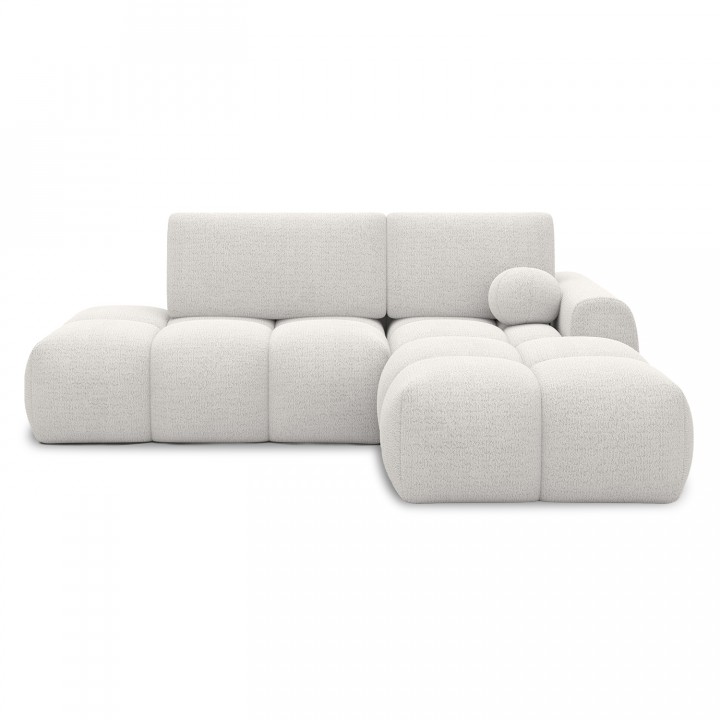 Canapé d'angle droit convertible César bouclette Blanc