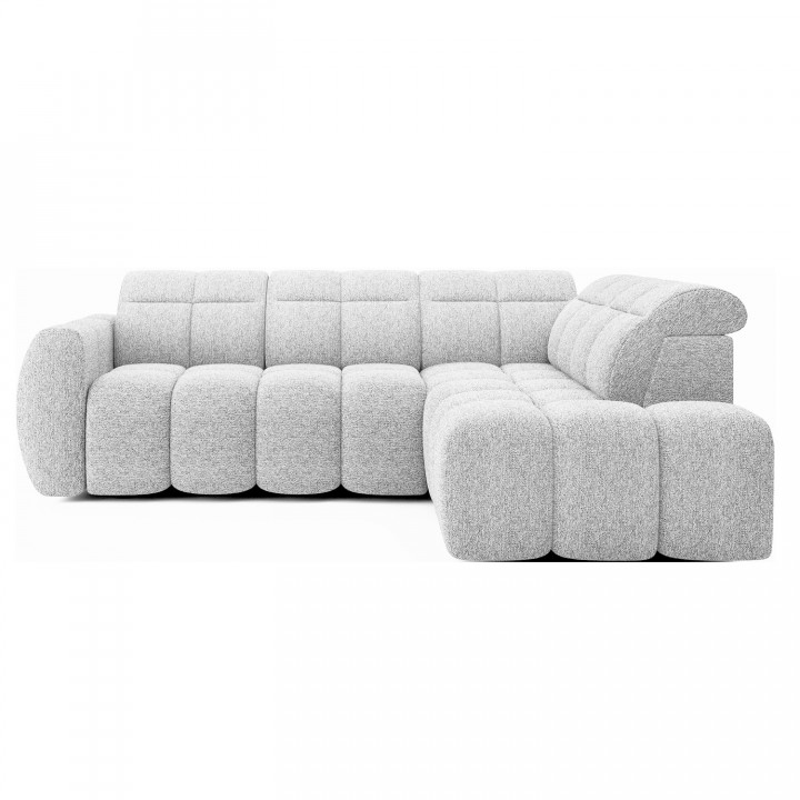 Canapé d'angle droit convertible Denali tissu gris clair