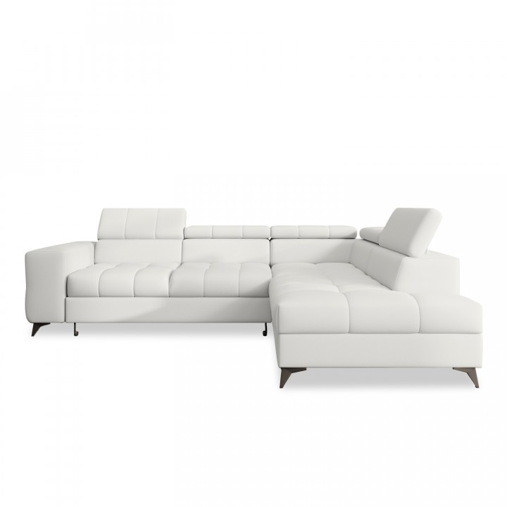 Canapé d'angle droit convertible Gaspard Blanc