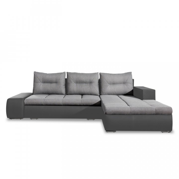 Canapé d'angle droit convertible Santiago Gris