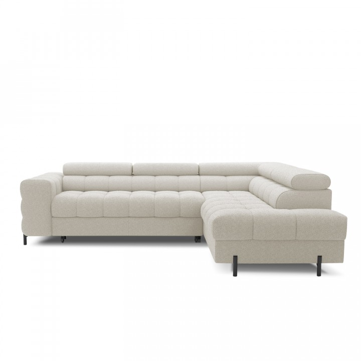 Canapé d'angle droit convertible Strato Bouclette Beige
