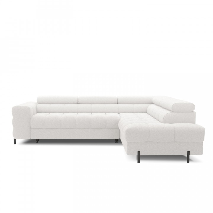 Canapé d'angle droit convertible Strato Bouclette Blanc