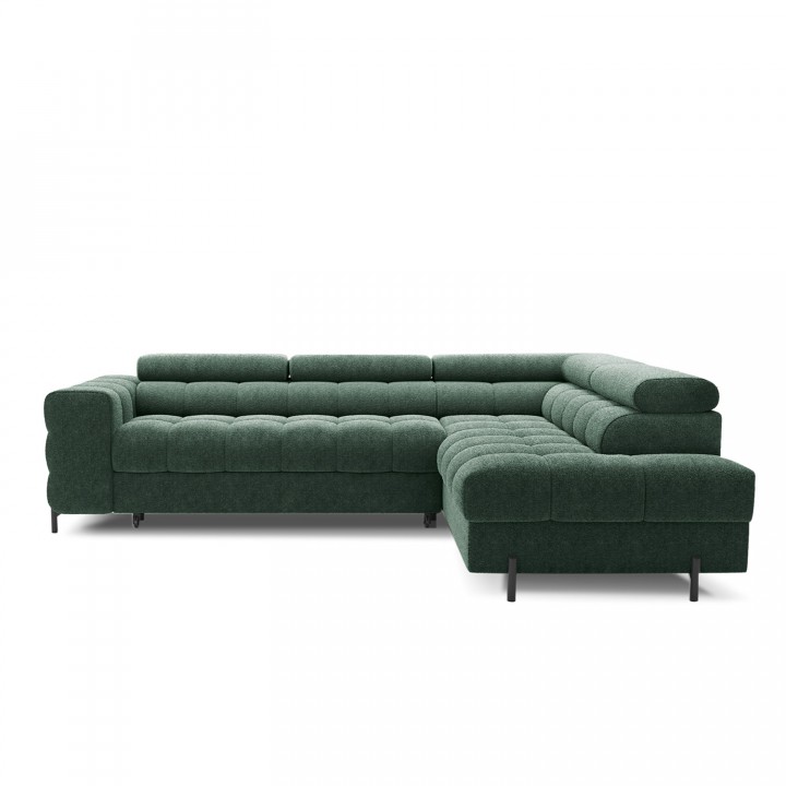 Canapé d'angle droit convertible Strato Velours Vert