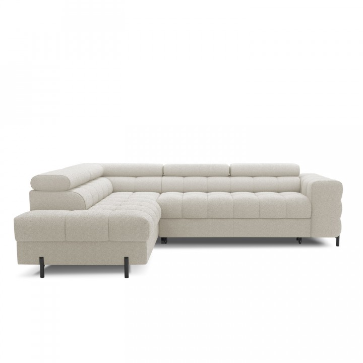 Canapé d'angle gauche convertible Strato Bouclette Beige