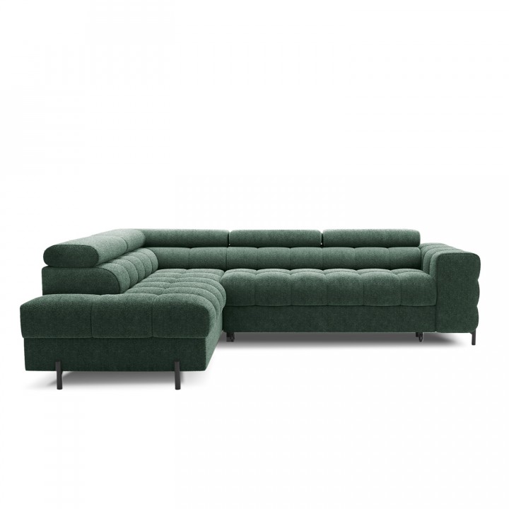 Canapé d'angle gauche convertible Strato Velours Vert