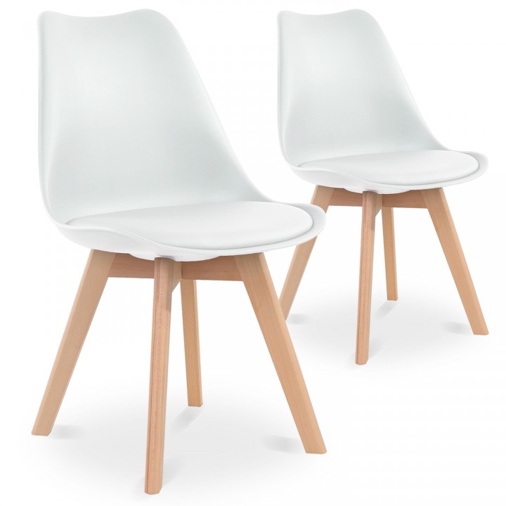 Lot de 2 chaises style scandinave Catherina Blanc