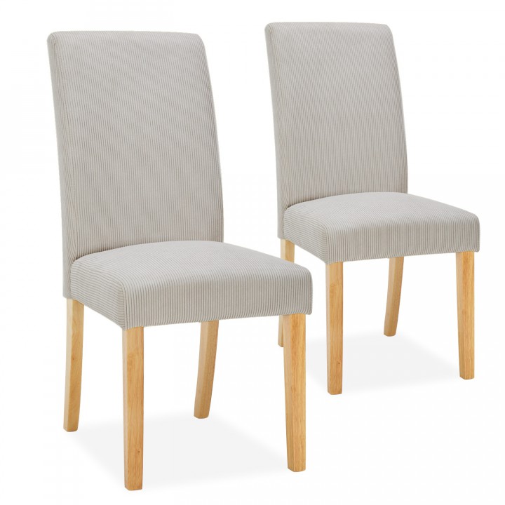 Lot de 2 chaises Rosie velours côtelé Beige