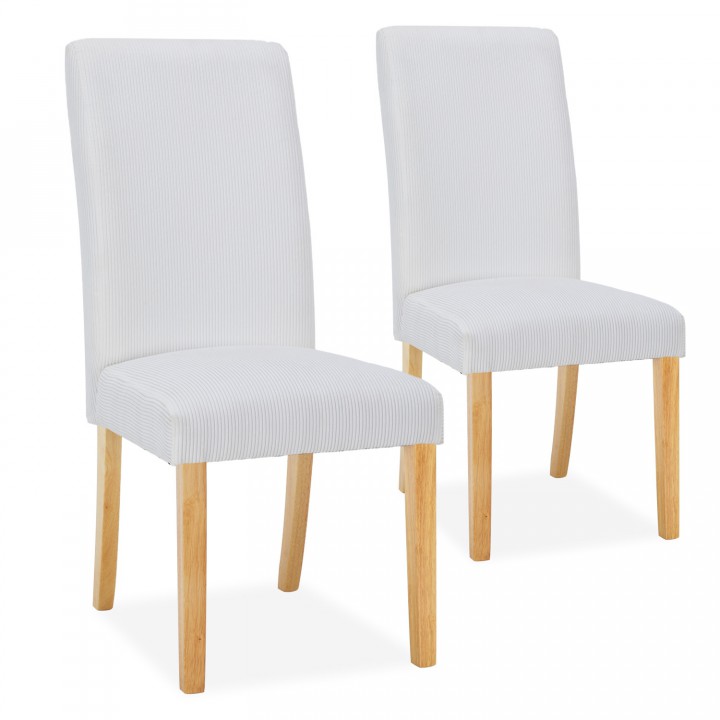 Lot de 2 chaises Rosie velours côtelé Blanc