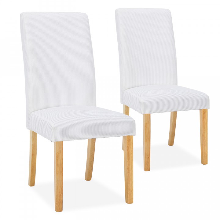 Lot de 2 chaises Rosie velours côtelé Blanc
