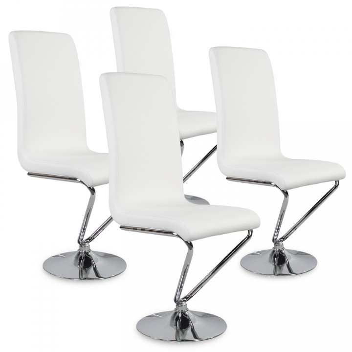 Lot de 4 chaises design Colami Blanc
