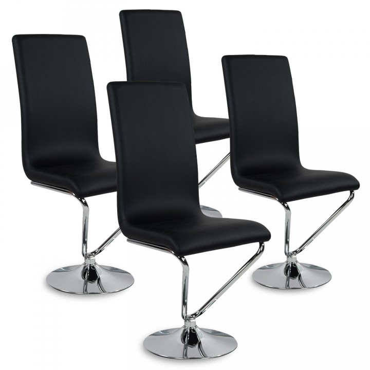Lot de 4 chaises design Colami Noir
