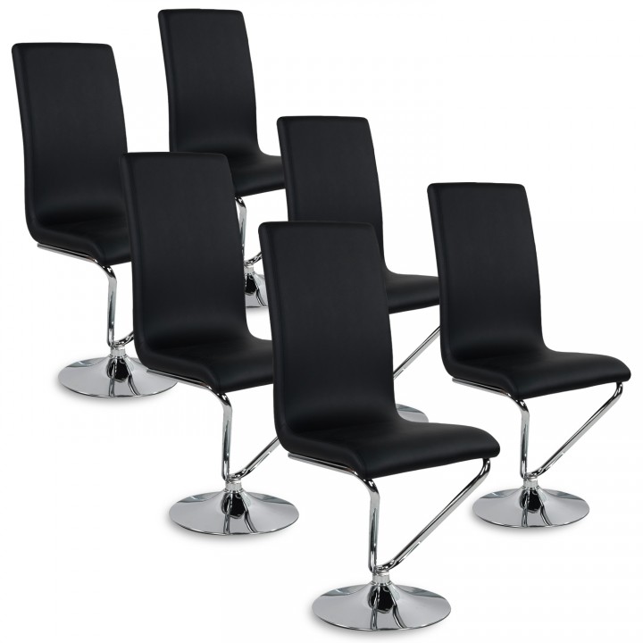 Lot de 6 chaises design Colami Noir
