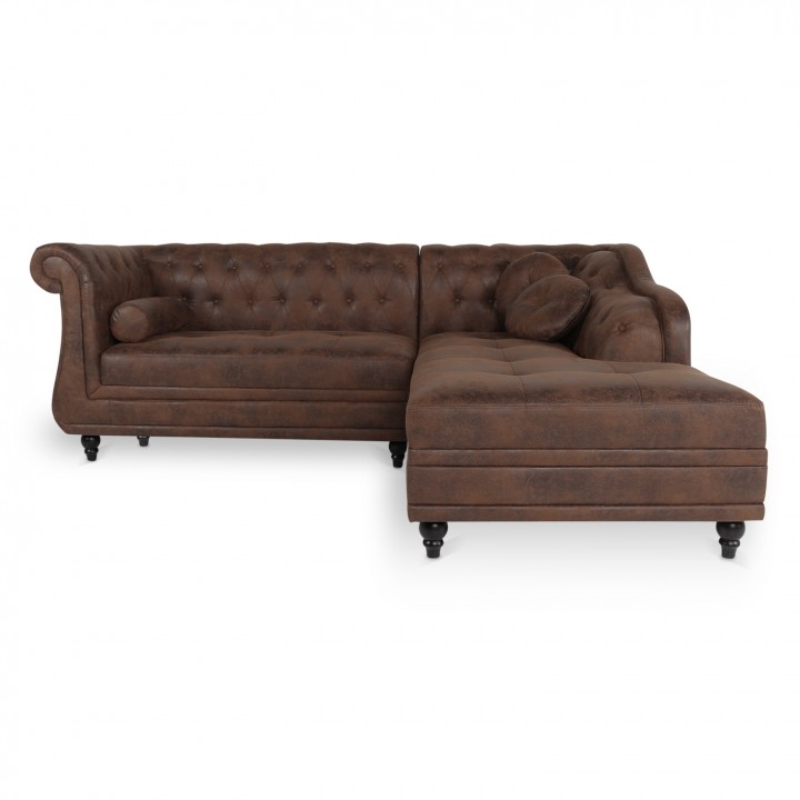 Canapé d'angle droit Empire Vintage style Chesterfield