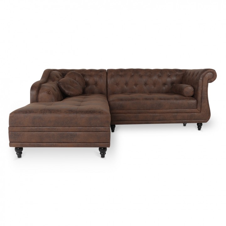 Canapé d'angle gauche Empire Vintage style Chesterfield