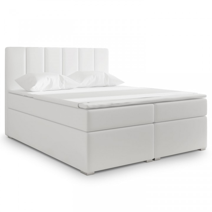 Lit coffre + matelas Luxury 180cm Blanc