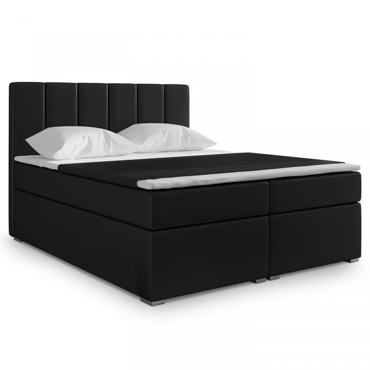 Lit coffre + matelas Luxury 180cm Noir