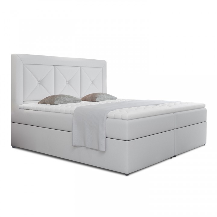 Lit coffre + matelas Gabriel 160cm Blanc