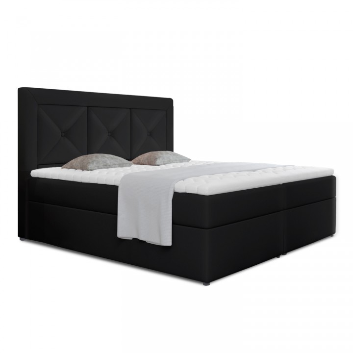 Lit coffre + matelas Gabriel 180cm Noir