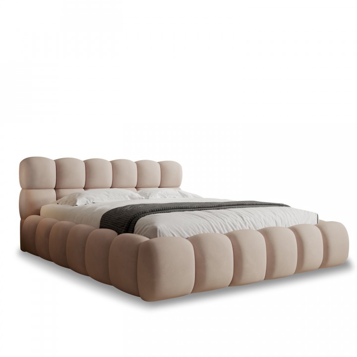 Lit coffre Tomaso 140cm velours Beige