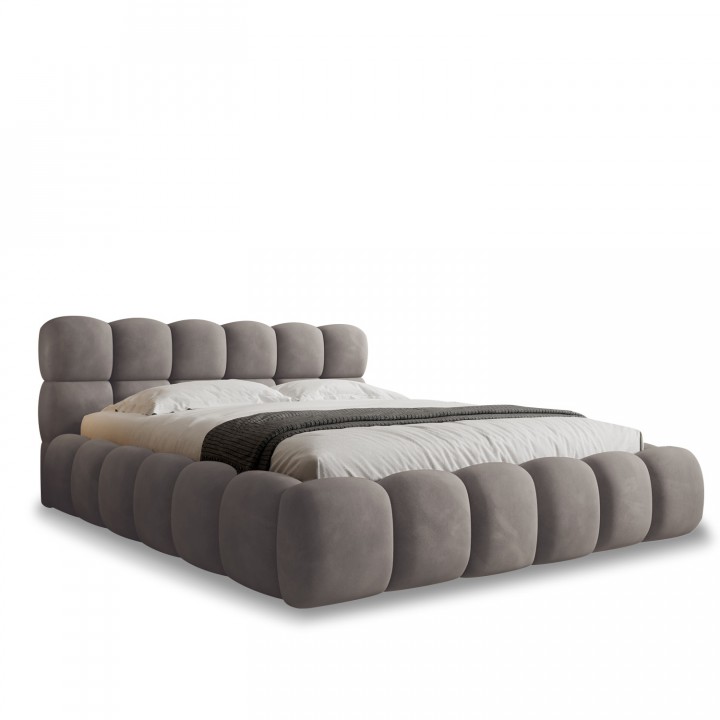 Lit coffre Tomaso 140cm velours Taupe