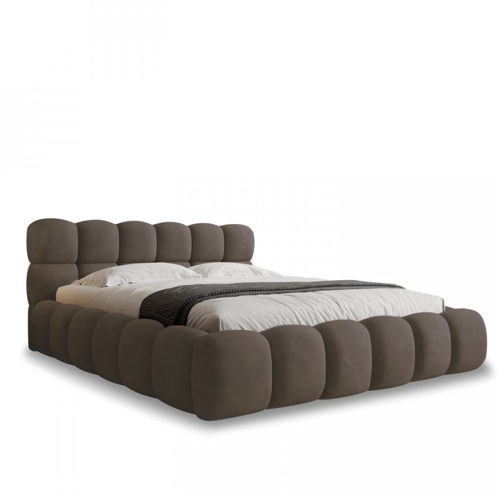Lit coffre Tomaso 140cm velours Taupe