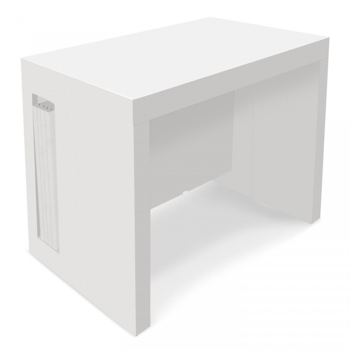 Table Console extensible Loki Blanc laqué