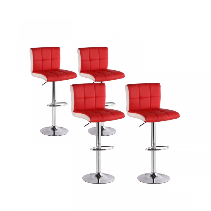 Lot de 4 tabourets de bar Magic Rouge