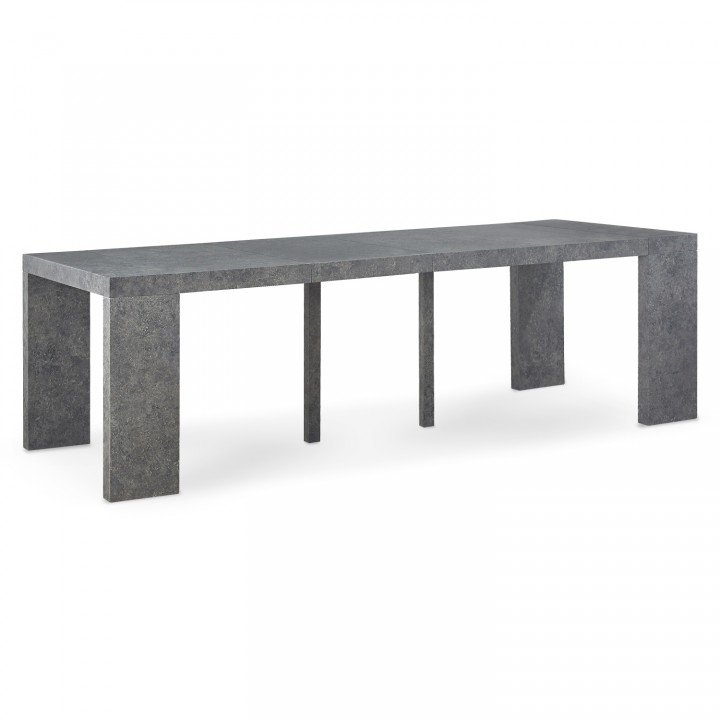 Table Console Extensible Oxalys XL effet béton Gris