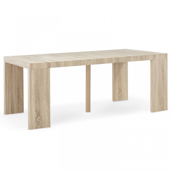 Table Console Extensible Oxalys imitation Chêne Clair