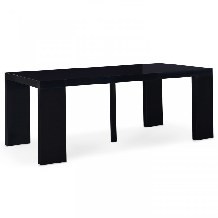 Table Console Extensible Oxalys Noir Laquée