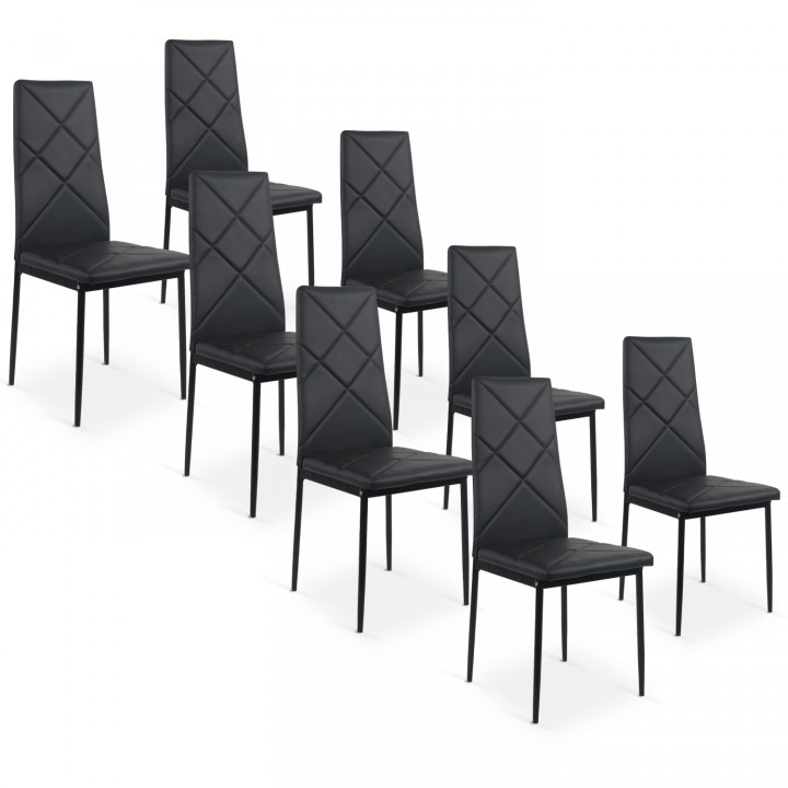 Lot de 8 chaises Paule Noir