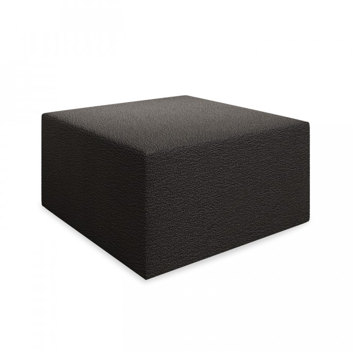 Pouf Carré XL Soren Bouclette Gris Foncé