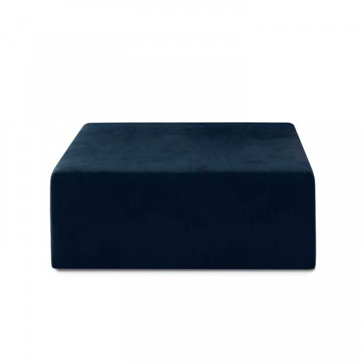 Pouf Carré XL Soren Velours Bleu Foncé