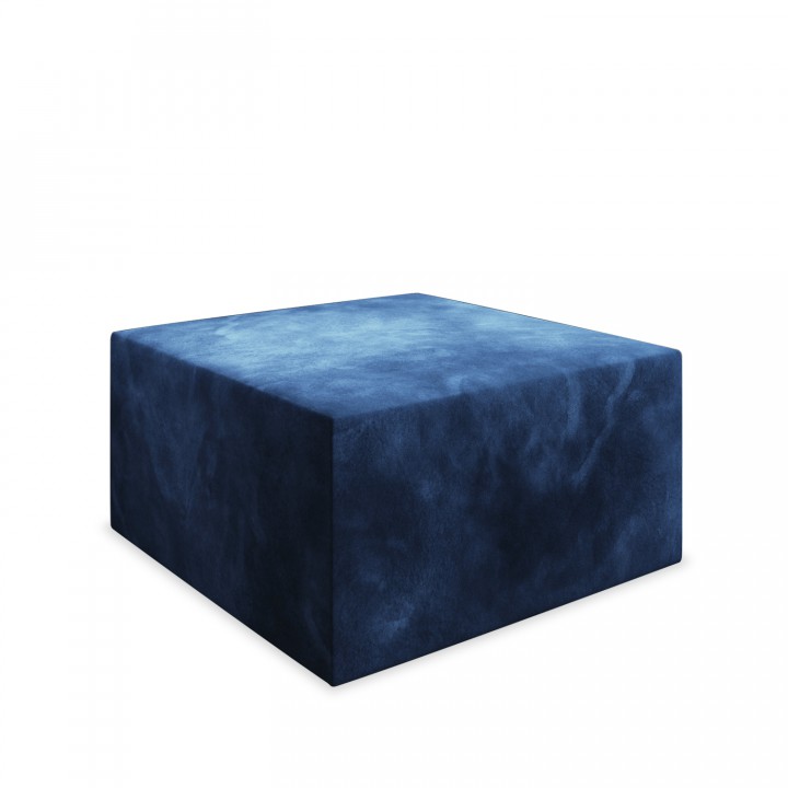 Pouf Carré XL Soren Velours Bleu Foncé