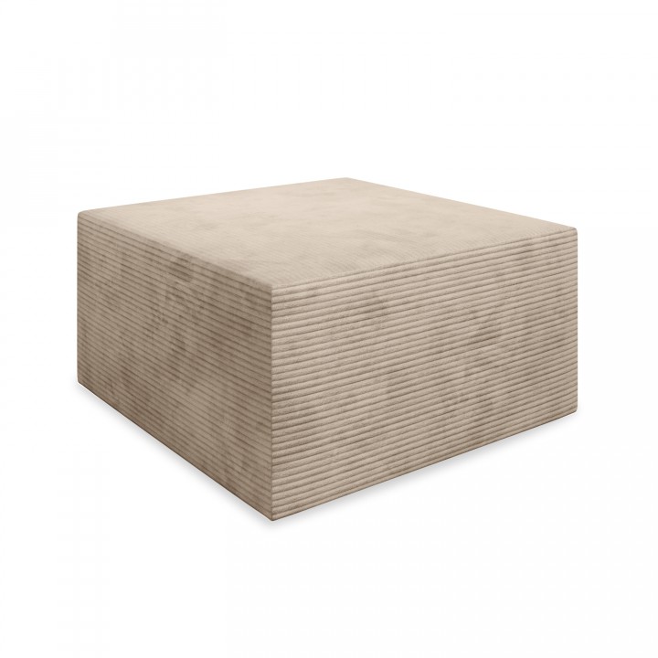 Pouf Carré XL Soren Velours Côtelé Beige
