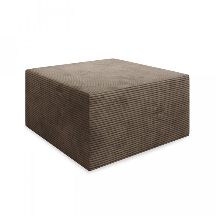 Pouf Carré XL Soren Velours Côtelé Taupe