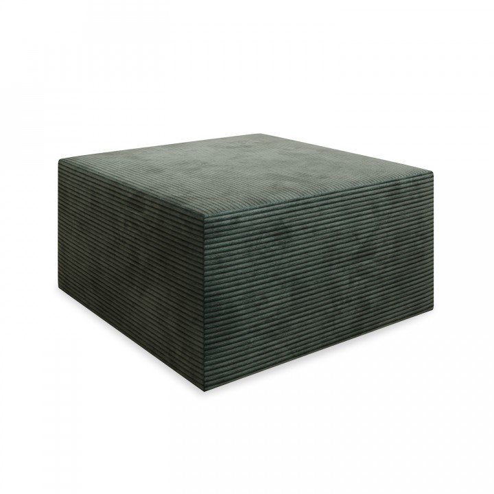 Pouf Carré XL Soren Velours Côtelé Vert