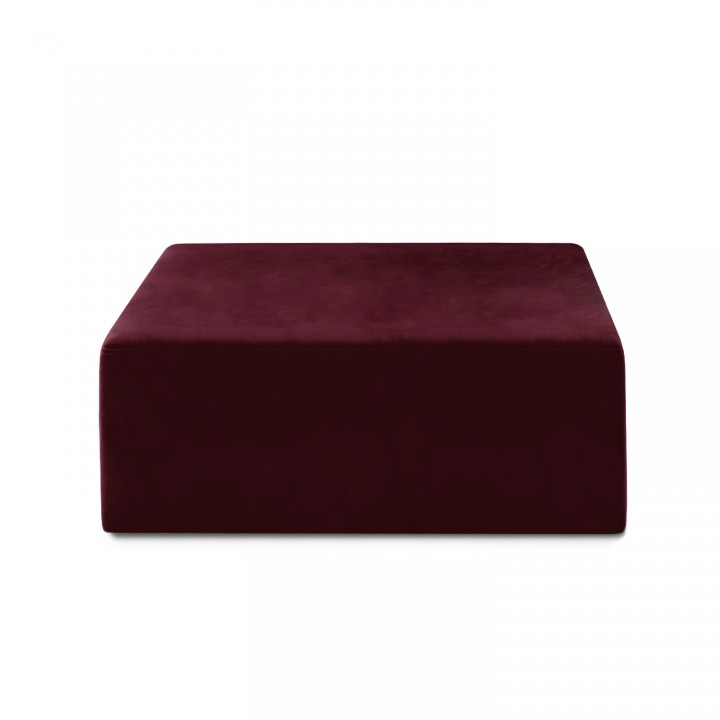 Pouf Carré XL Soren Velours Rouge