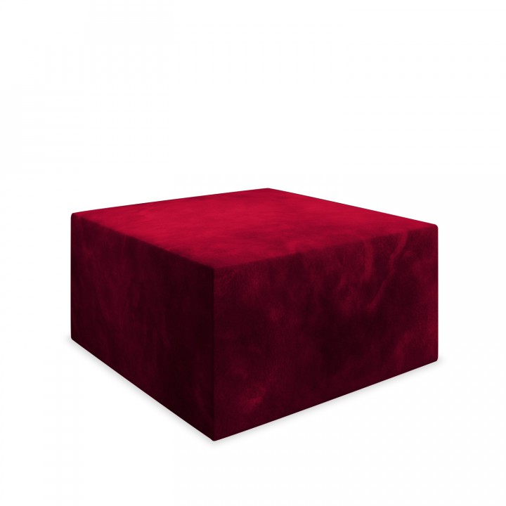 Pouf Carré XL Soren Velours Rouge