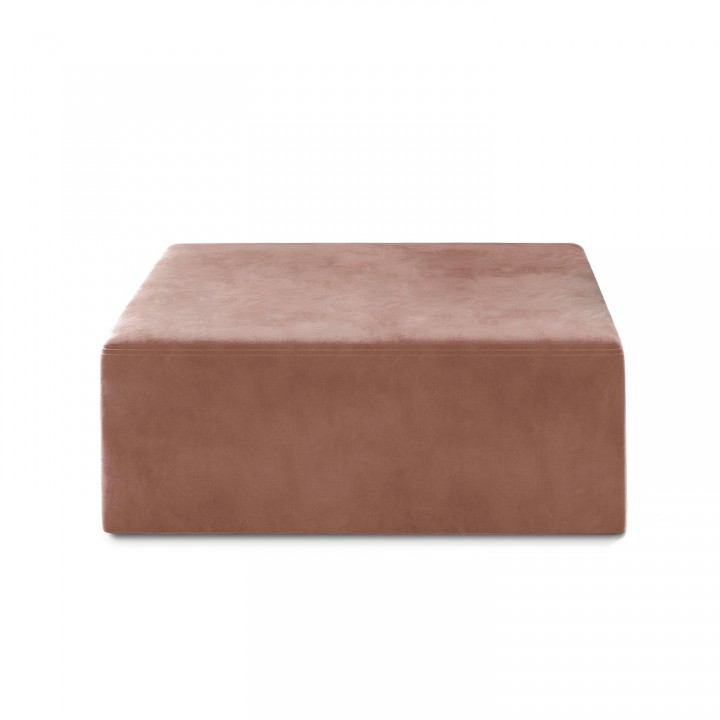 Pouf Carré XL Soren Velours Vieux Rose