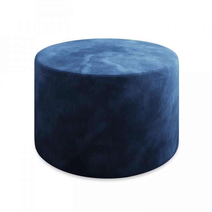 Pouf Rond XL Marki Velours Bleu Foncé