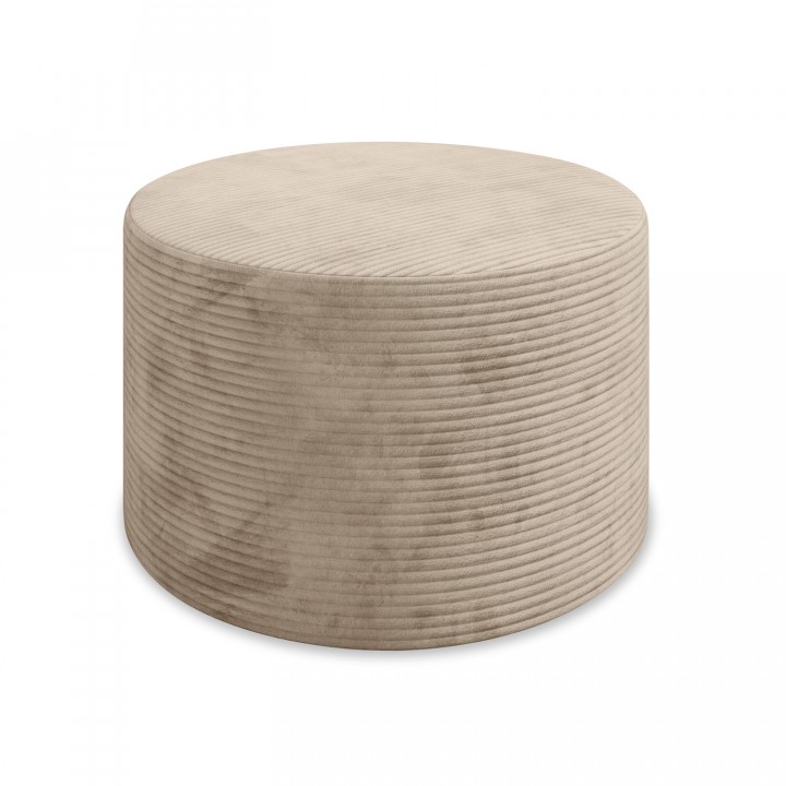 Pouf Rond XL Marki Velours Côtelé Beige