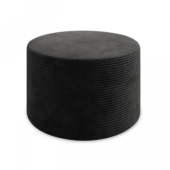 Pouf Rond XL Marki Velours Côtelé Noir